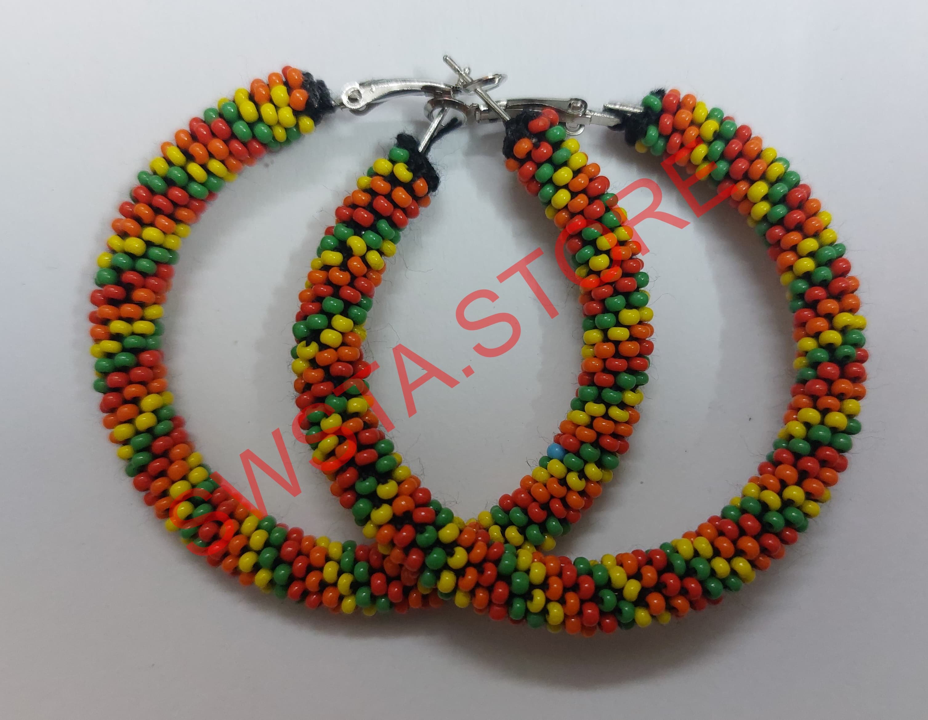 Bead Crochet Hoop Earrings - MColour