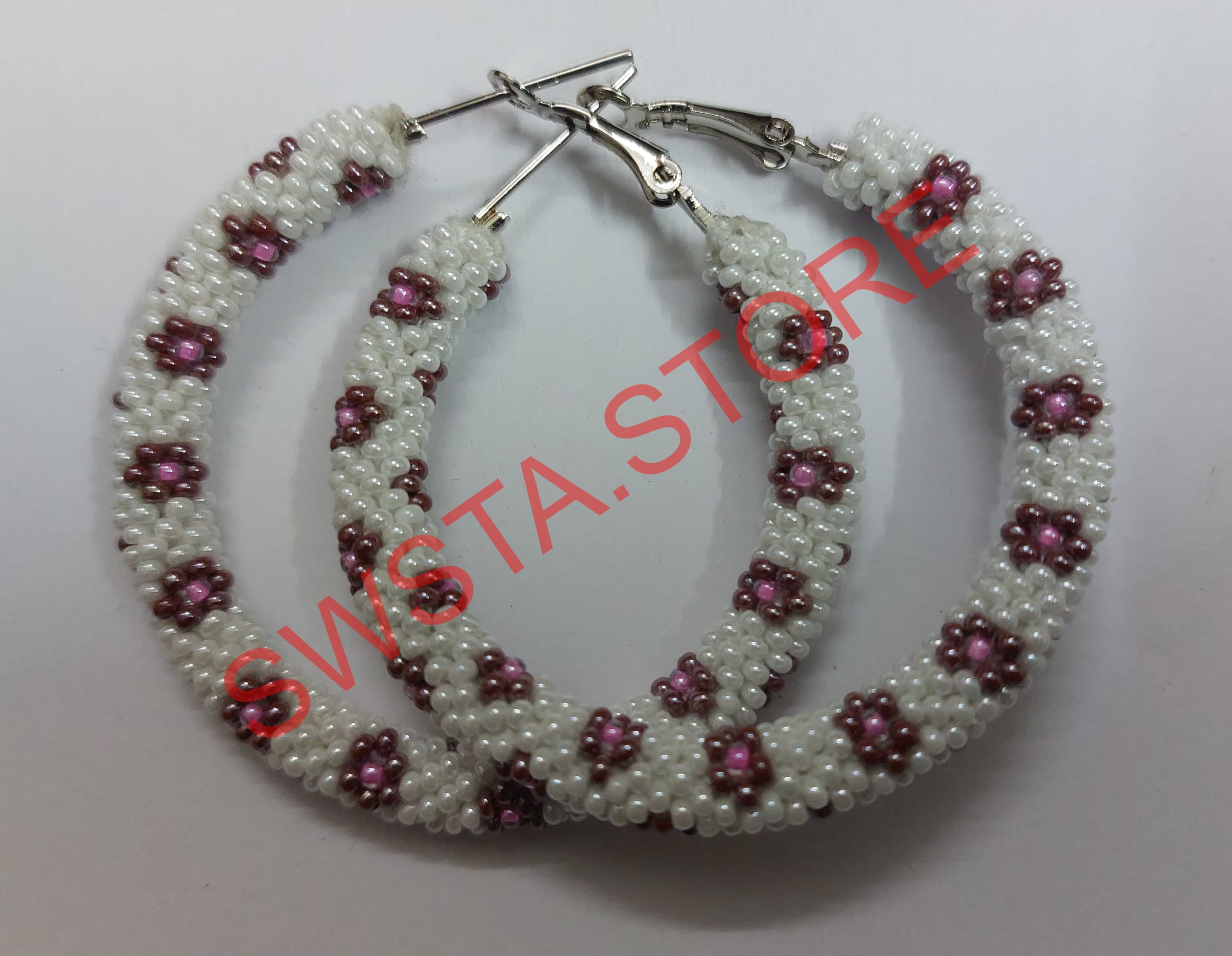 Bead Crochet Hoop Earrings - WP